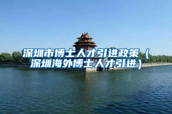 深圳市博士人才引进政策（深圳海外博士人才引进）