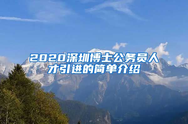 2020深圳博士公务员人才引进的简单介绍