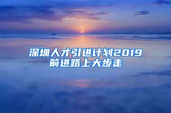 深圳人才引进计划2019前进路上大步走