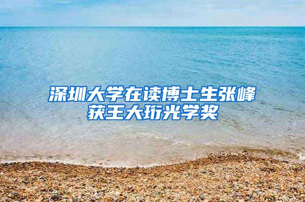 深圳大学在读博士生张峰获王大珩光学奖