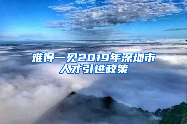 难得一见2019年深圳市人才引进政策