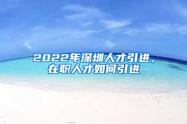 2022年深圳人才引进，在职人才如何引进