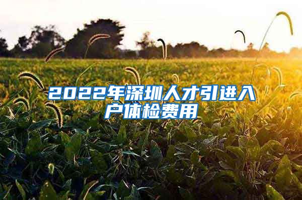 2022年深圳人才引进入户体检费用