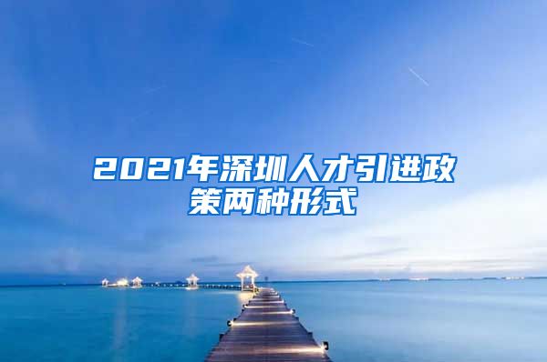 2021年深圳人才引进政策两种形式