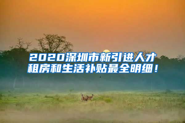 2020深圳市新引进人才租房和生活补贴最全明细！