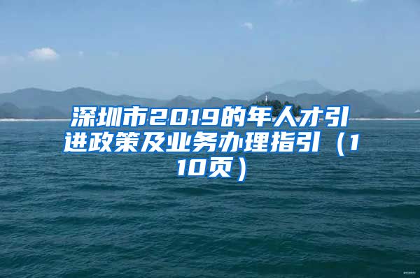 深圳市2019的年人才引进政策及业务办理指引（110页）