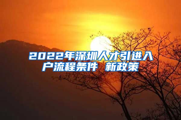 2022年深圳人才引进入户流程条件 新政策