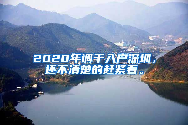 2020年调干入户深圳，还不清楚的赶紧看。