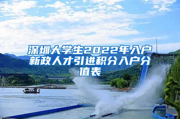 深圳大学生2022年入户新政人才引进积分入户分值表