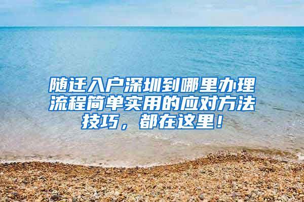 随迁入户深圳到哪里办理流程简单实用的应对方法技巧，都在这里！