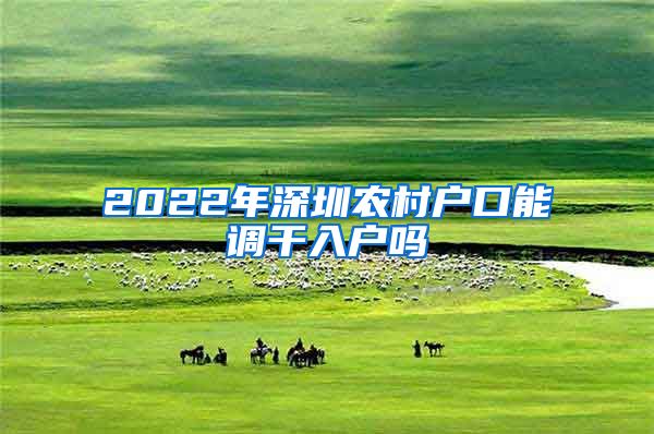 2022年深圳农村户口能调干入户吗