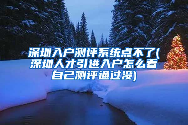 深圳入户测评系统点不了(深圳人才引进入户怎么看自己测评通过没)