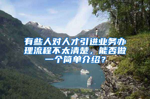 有些人对人才引进业务办理流程不太清楚，能否做一个简单介绍？