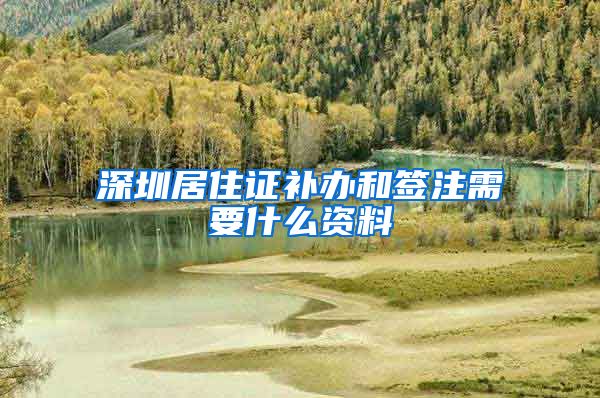 深圳居住证补办和签注需要什么资料