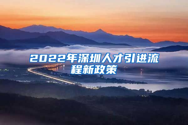 2022年深圳人才引进流程新政策