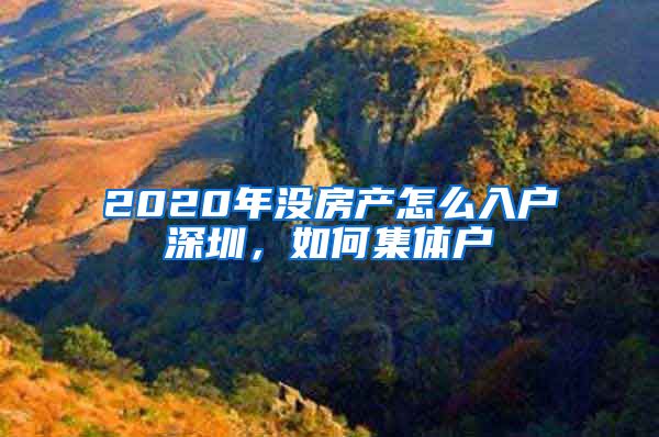 2020年没房产怎么入户深圳，如何集体户