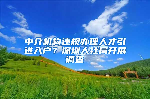 中介机构违规办理人才引进入户？深圳人社局开展调查