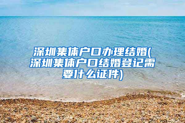 深圳集体户口办理结婚(深圳集体户口结婚登记需要什么证件)