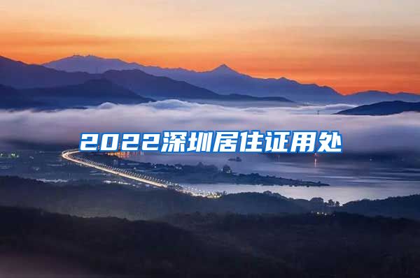 2022深圳居住证用处