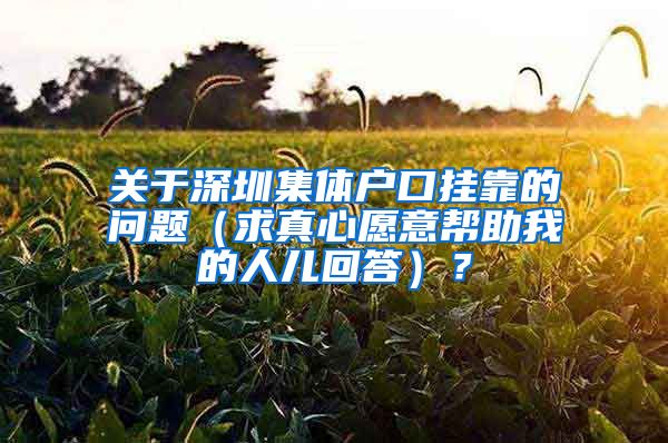 关于深圳集体户口挂靠的问题（求真心愿意帮助我的人儿回答）？