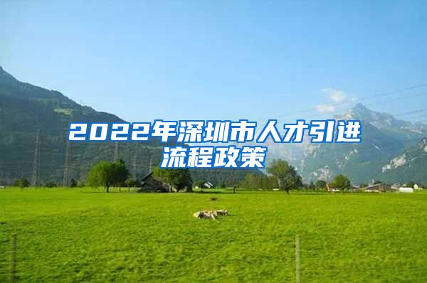 2022年深圳市人才引进流程政策