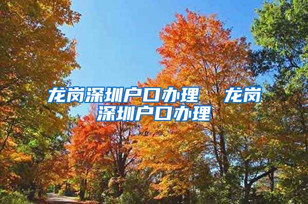 龙岗深圳户口办理  龙岗深圳户口办理