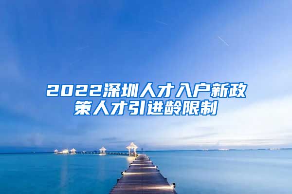 2022深圳人才入户新政策人才引进龄限制