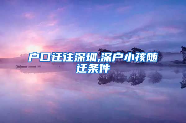 户口迁往深圳,深户小孩随迁条件