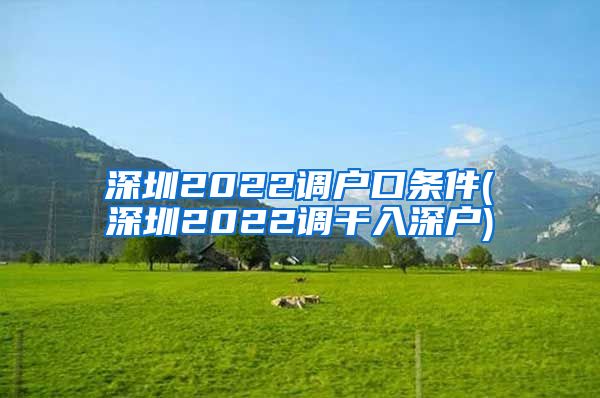 深圳2022调户口条件(深圳2022调干入深户)