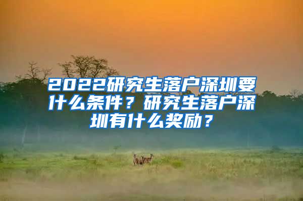 2022研究生落户深圳要什么条件？研究生落户深圳有什么奖励？