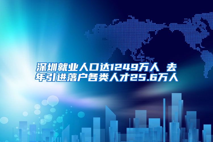 深圳就业人口达1249万人 去年引进落户各类人才25.6万人