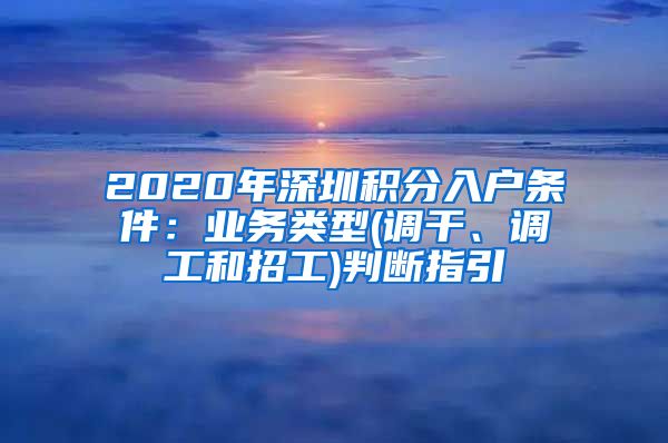 2020年深圳积分入户条件：业务类型(调干、调工和招工)判断指引