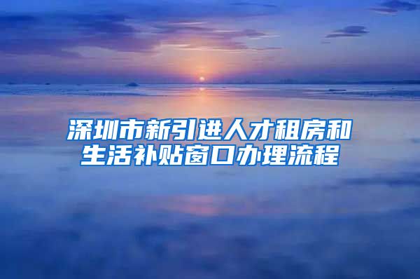 深圳市新引进人才租房和生活补贴窗口办理流程