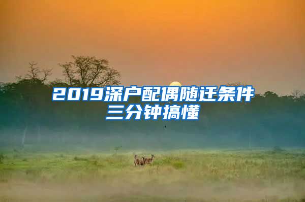 2019深户配偶随迁条件三分钟搞懂