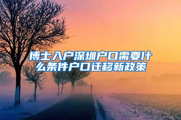 博士入户深圳户口需要什么条件户口迁移新政策