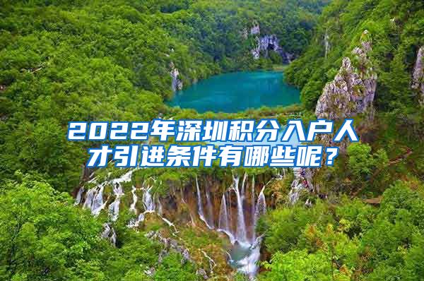 2022年深圳积分入户人才引进条件有哪些呢？