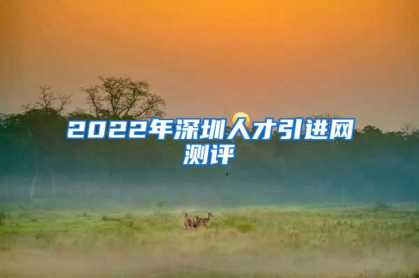 2022年深圳人才引进网测评