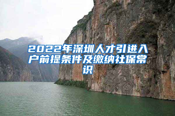 2022年深圳人才引进入户前提条件及缴纳社保常识