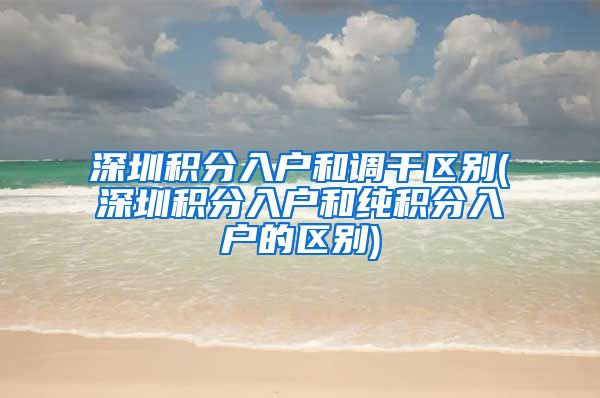 深圳积分入户和调干区别(深圳积分入户和纯积分入户的区别)