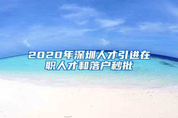 2020年深圳人才引进在职人才和落户秒批