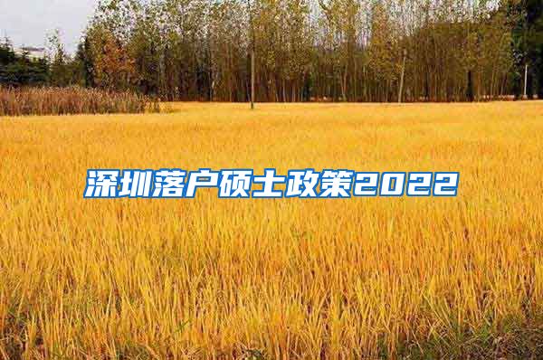 深圳落户硕士政策2022