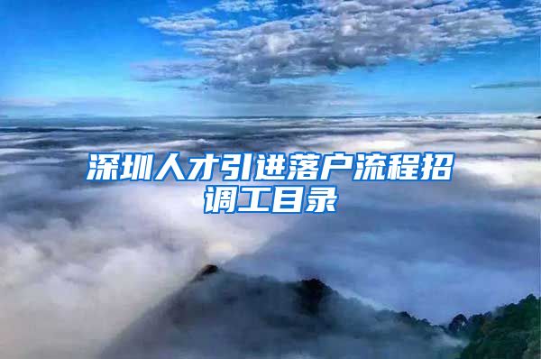 深圳人才引进落户流程招调工目录