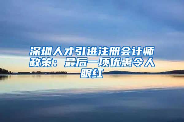 深圳人才引进注册会计师政策：最后一项优惠令人眼红