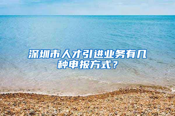 深圳市人才引进业务有几种申报方式？