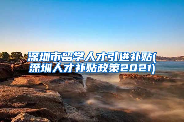 深圳市留学人才引进补贴(深圳人才补贴政策2021)