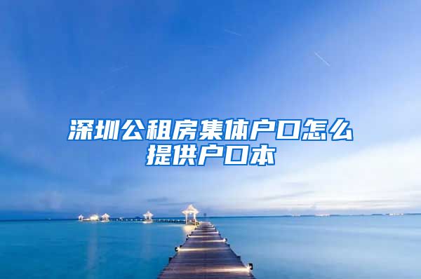 深圳公租房集体户口怎么提供户口本