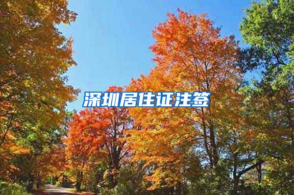 深圳居住证注签