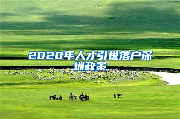 2020年人才引进落户深圳政策