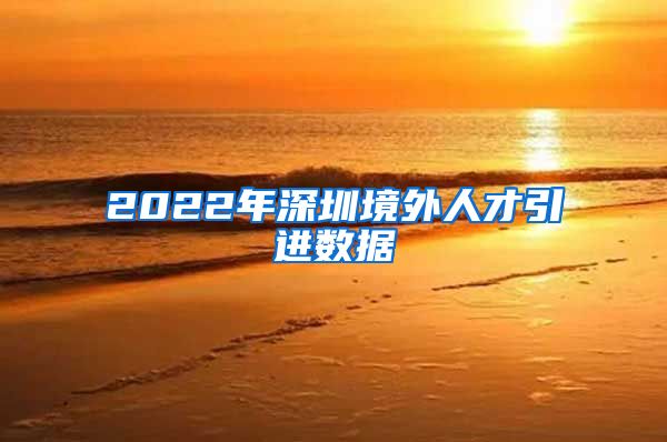 2022年深圳境外人才引进数据