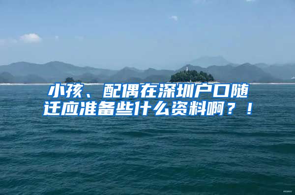 小孩、配偶在深圳户口随迁应准备些什么资料啊？！